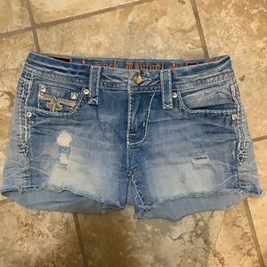 Rock Revival distressed jean shorts size 27
